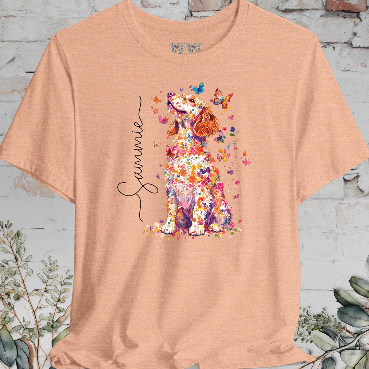 Welsh Spaniel #1 Floral Personalized T shirt