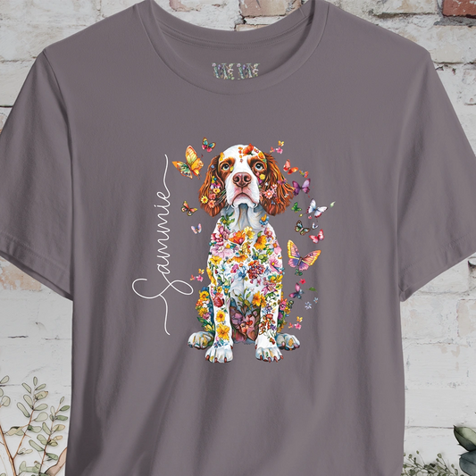 Welsh Spaniel #2 Floral Personalized T shirt