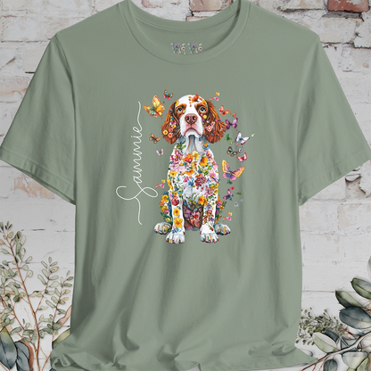 Welsh Spaniel #2 Floral Personalized T shirt