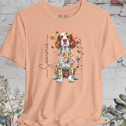 Welsh Spaniel #2 Floral Personalized T shirt