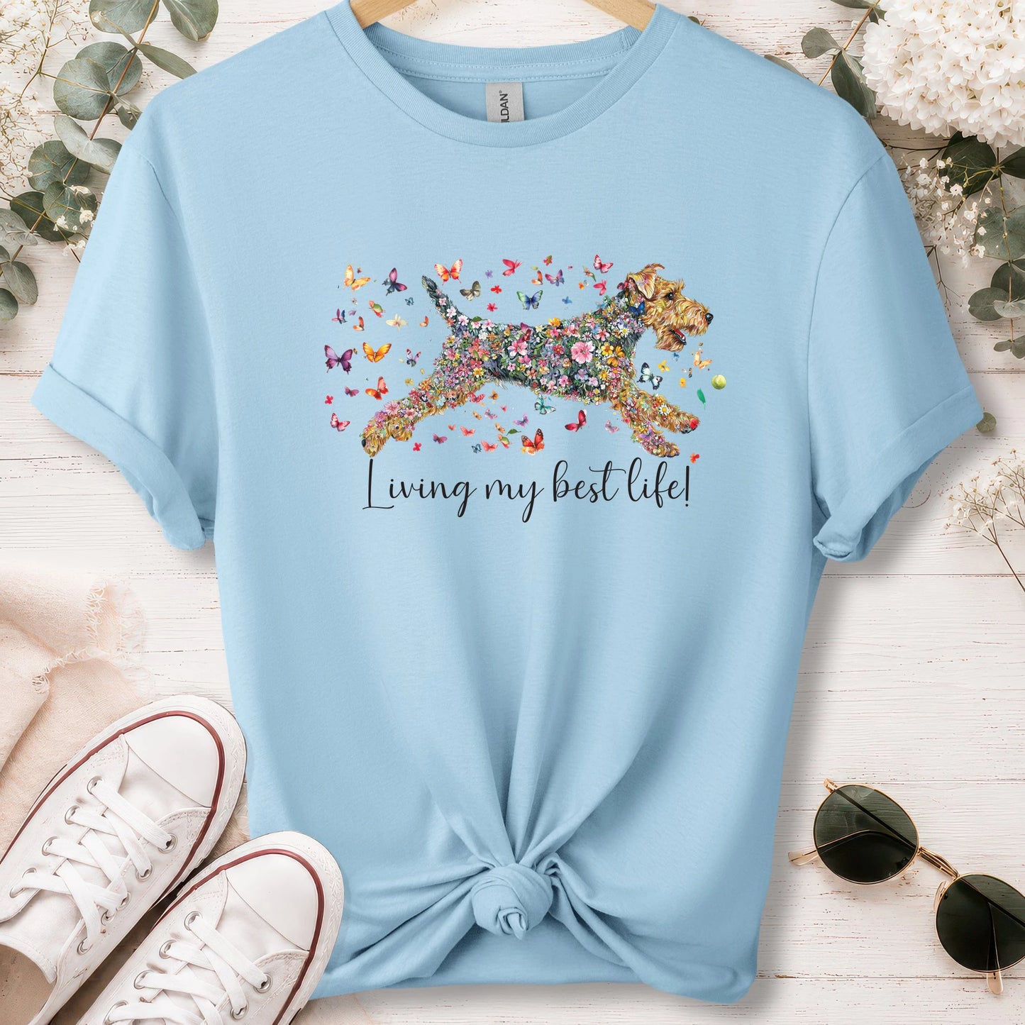Welsh Terrier #1 Living my best life, unisex T shirt