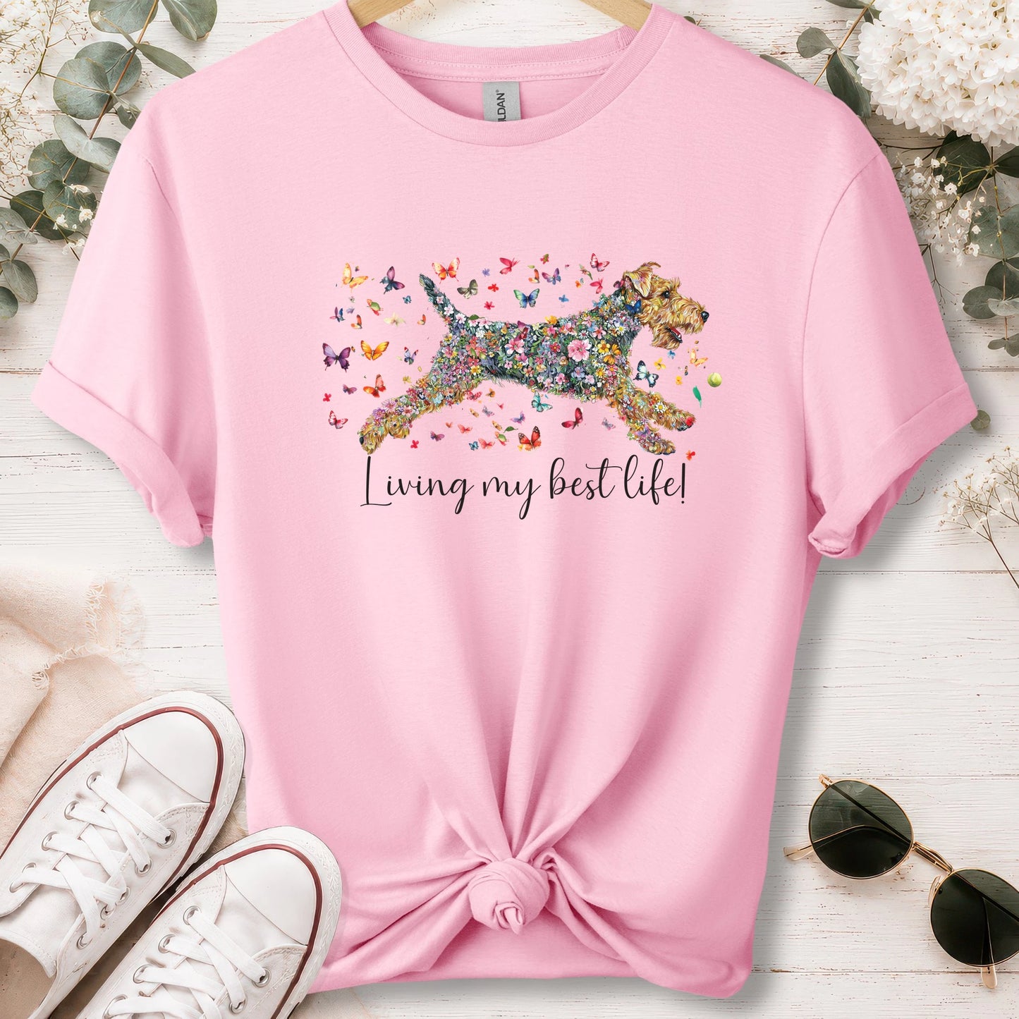 Welsh Terrier #1 Living my best life, unisex T shirt