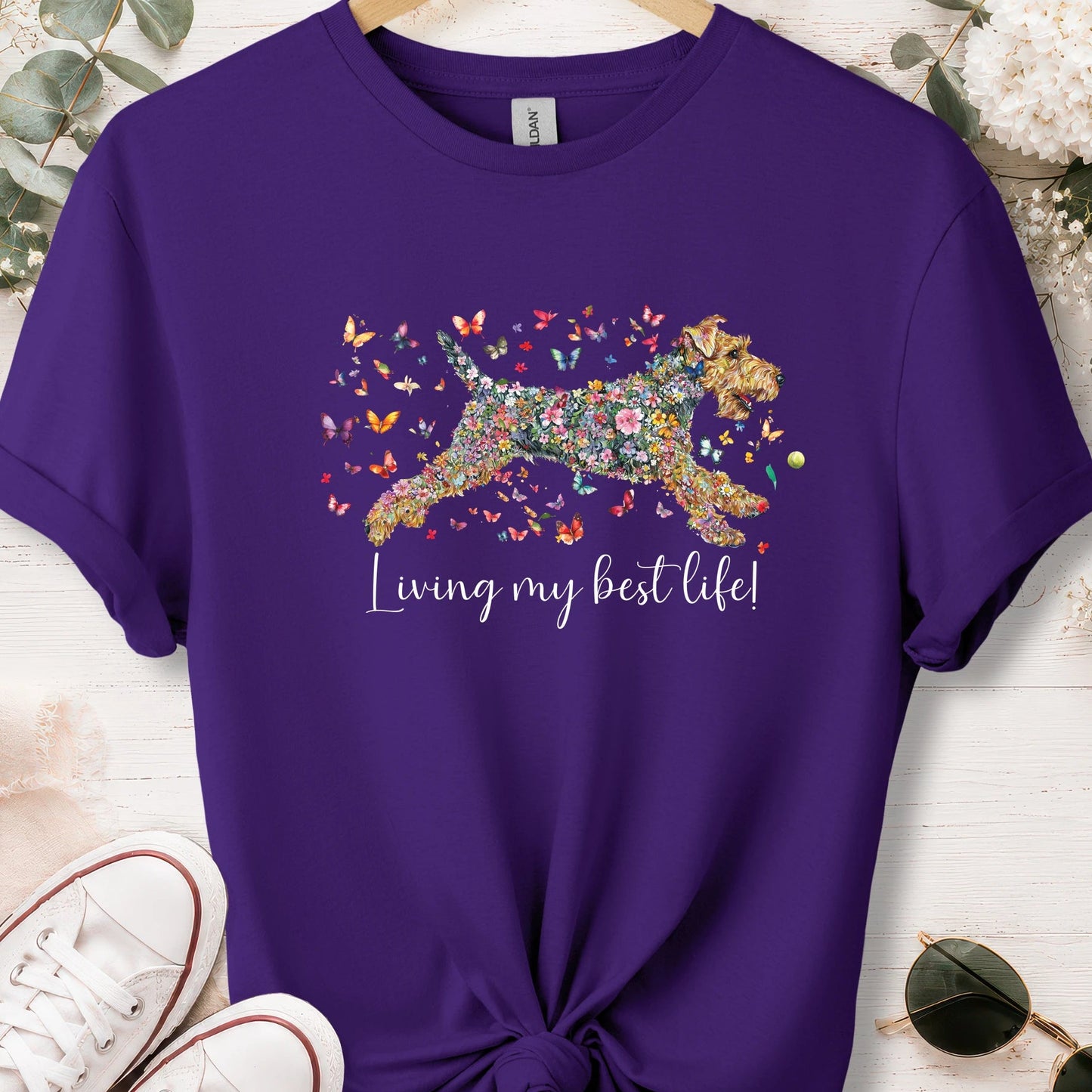 Welsh Terrier #1 Living my best life, unisex T shirt