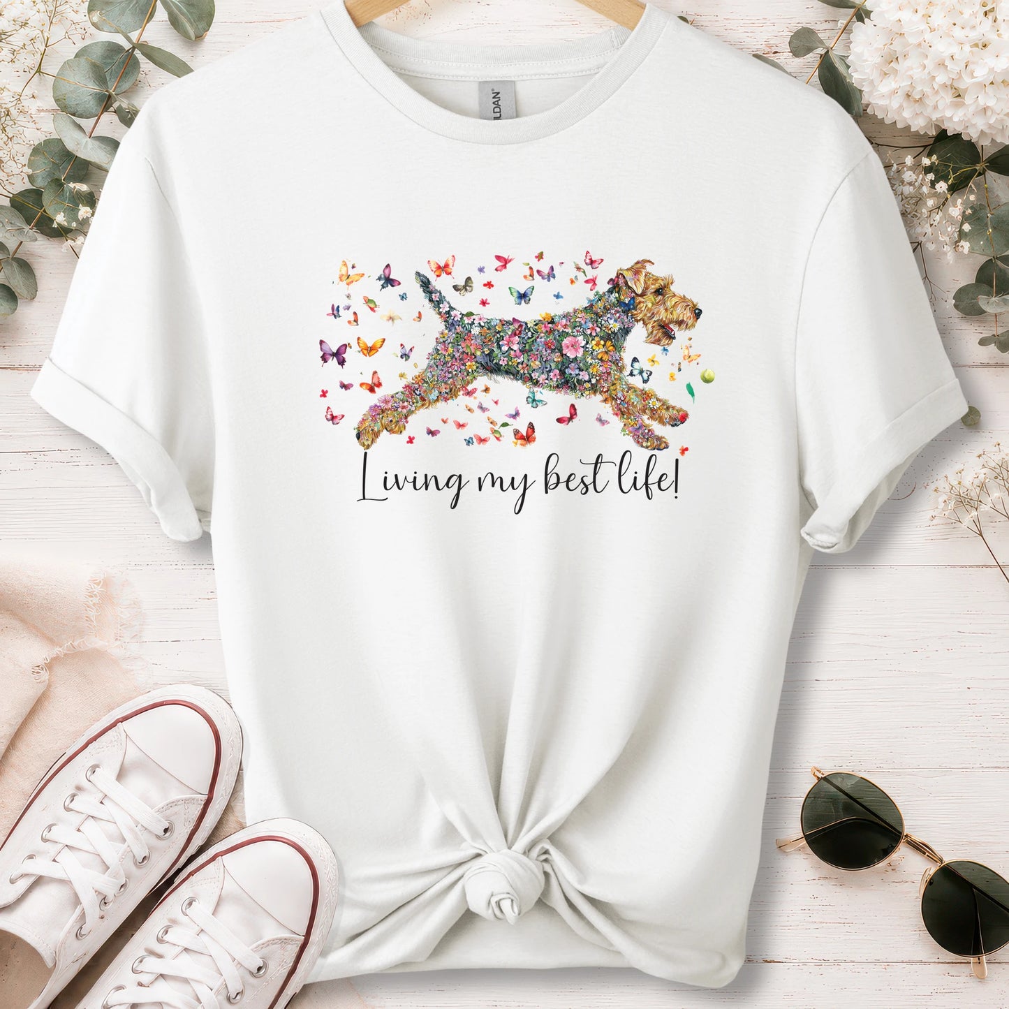 Welsh Terrier #1 Living my best life, unisex T shirt