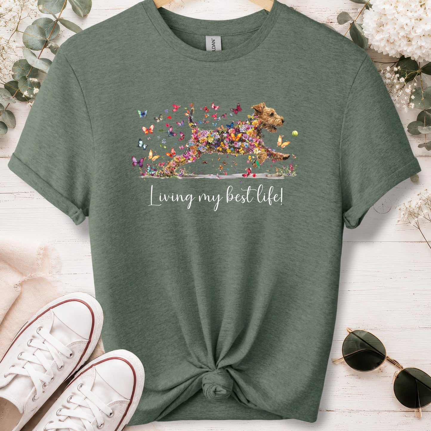 Welsh Terrier #2 Living my best life, unisex T shirt