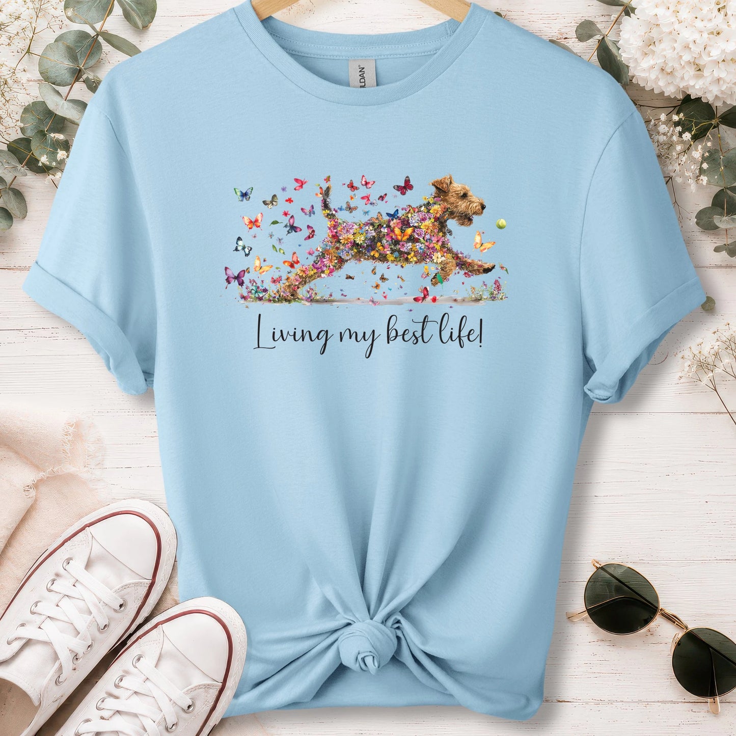Welsh Terrier #2 Living my best life, unisex T shirt