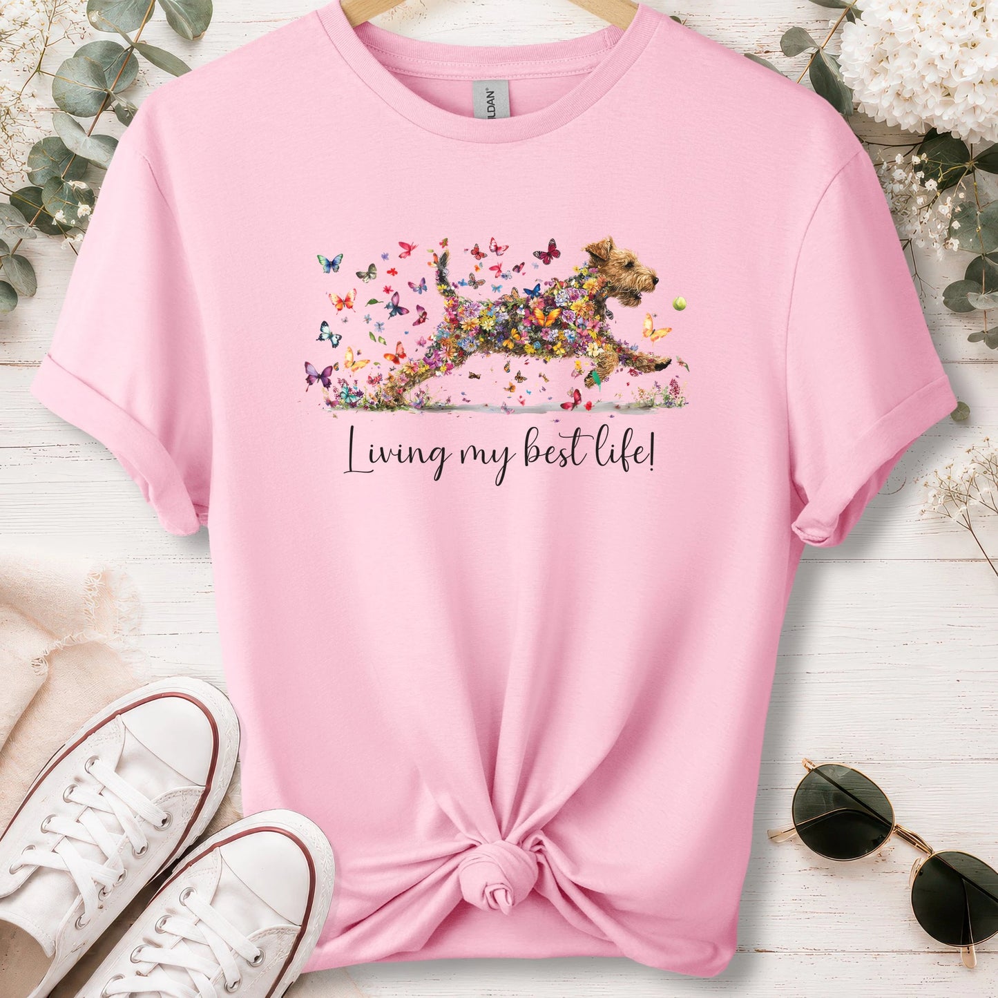 Welsh Terrier #2 Living my best life, unisex T shirt