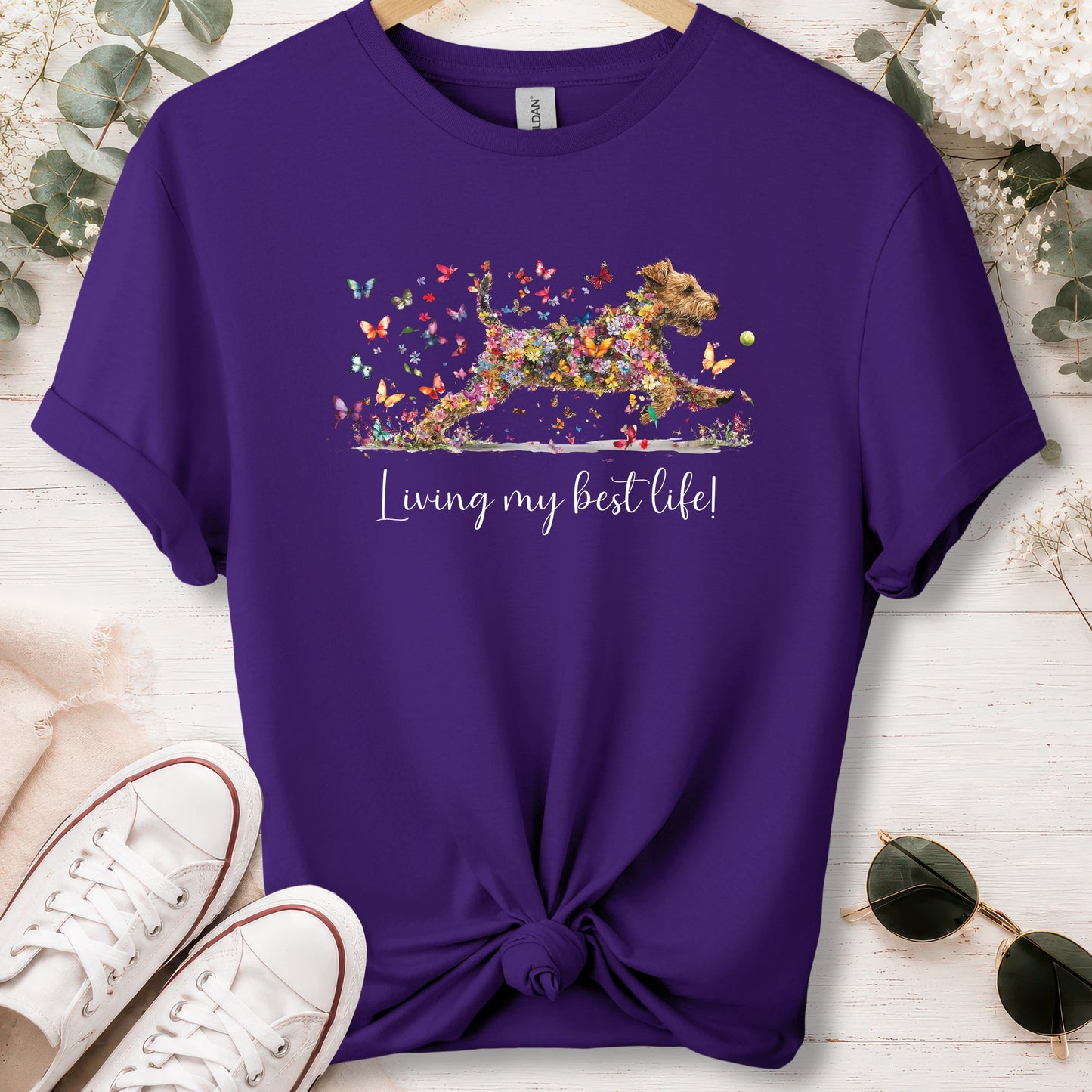 Welsh Terrier #2 Living my best life, unisex T shirt