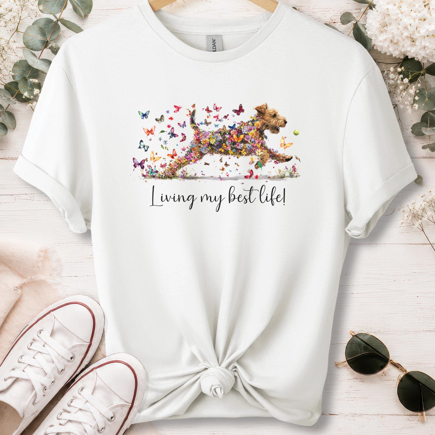 Welsh Terrier #2 Living my best life, unisex T shirt
