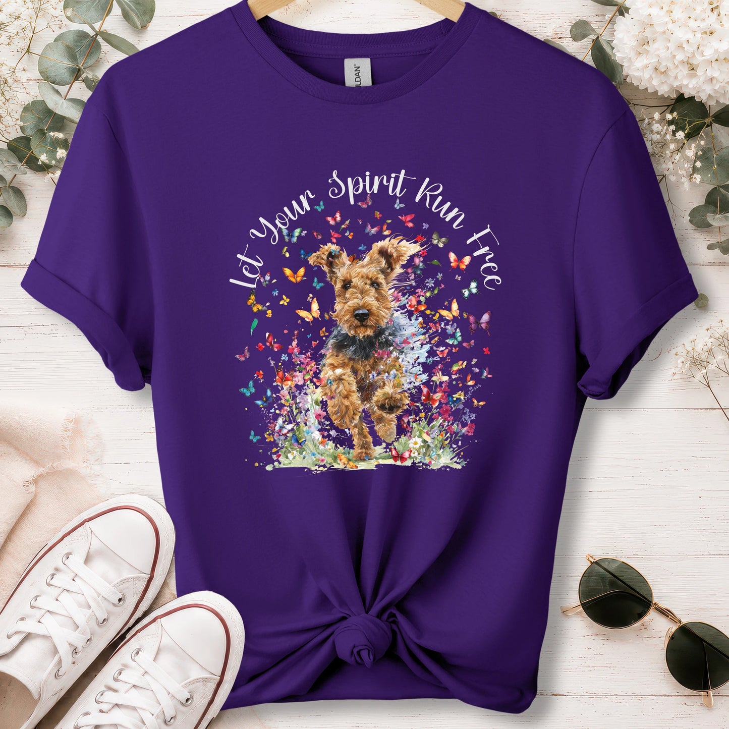 Welsh Terrier, Let your spirit run free, unisex T shirt