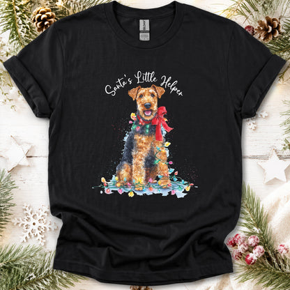 Welsh Terrier, Santas little helper, unisex T shirt