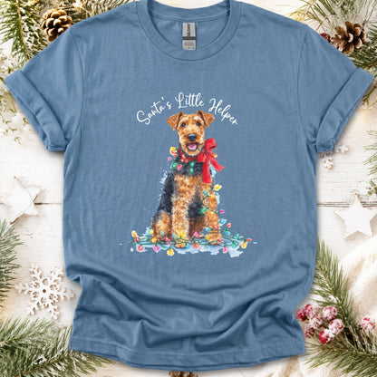 Welsh Terrier, Santas little helper, unisex T shirt