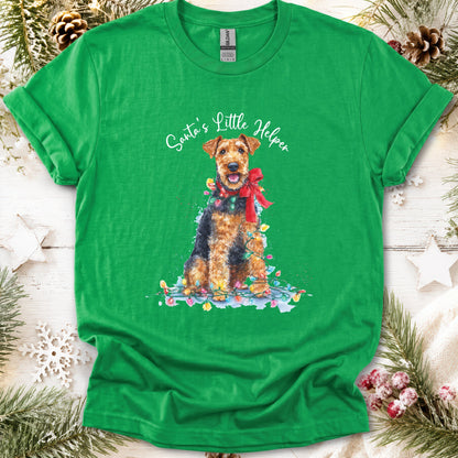 Welsh Terrier, Santas little helper, unisex T shirt