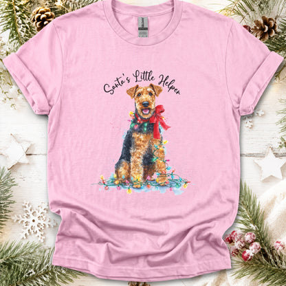 Welsh Terrier, Santas little helper, unisex T shirt