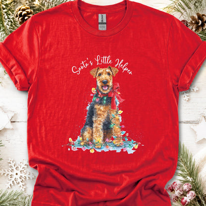 Welsh Terrier, Santas little helper, unisex T shirt