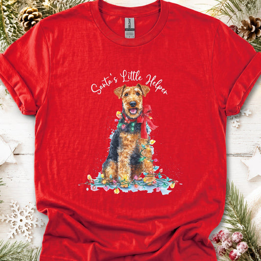Welsh Terrier, Santas little helper, unisex T shirt