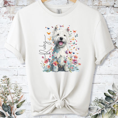 West Highland Terrier #2 Floral Personalized unisex T shirt
