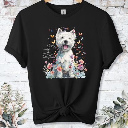 West Highland Terrier #2 Floral Personalized unisex T shirt