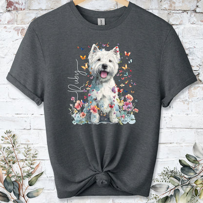 West Highland Terrier #2 Floral Personalized unisex T shirt