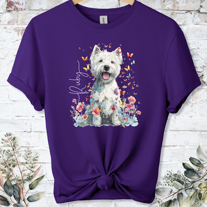 West Highland Terrier #2 Floral Personalized unisex T shirt