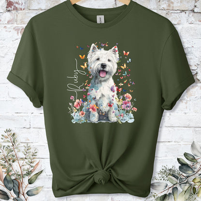 West Highland Terrier #2 Floral Personalized unisex T shirt