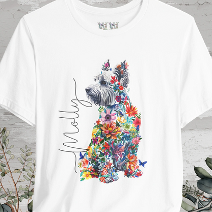 West Highland Terrier Floral Personalized T shirt