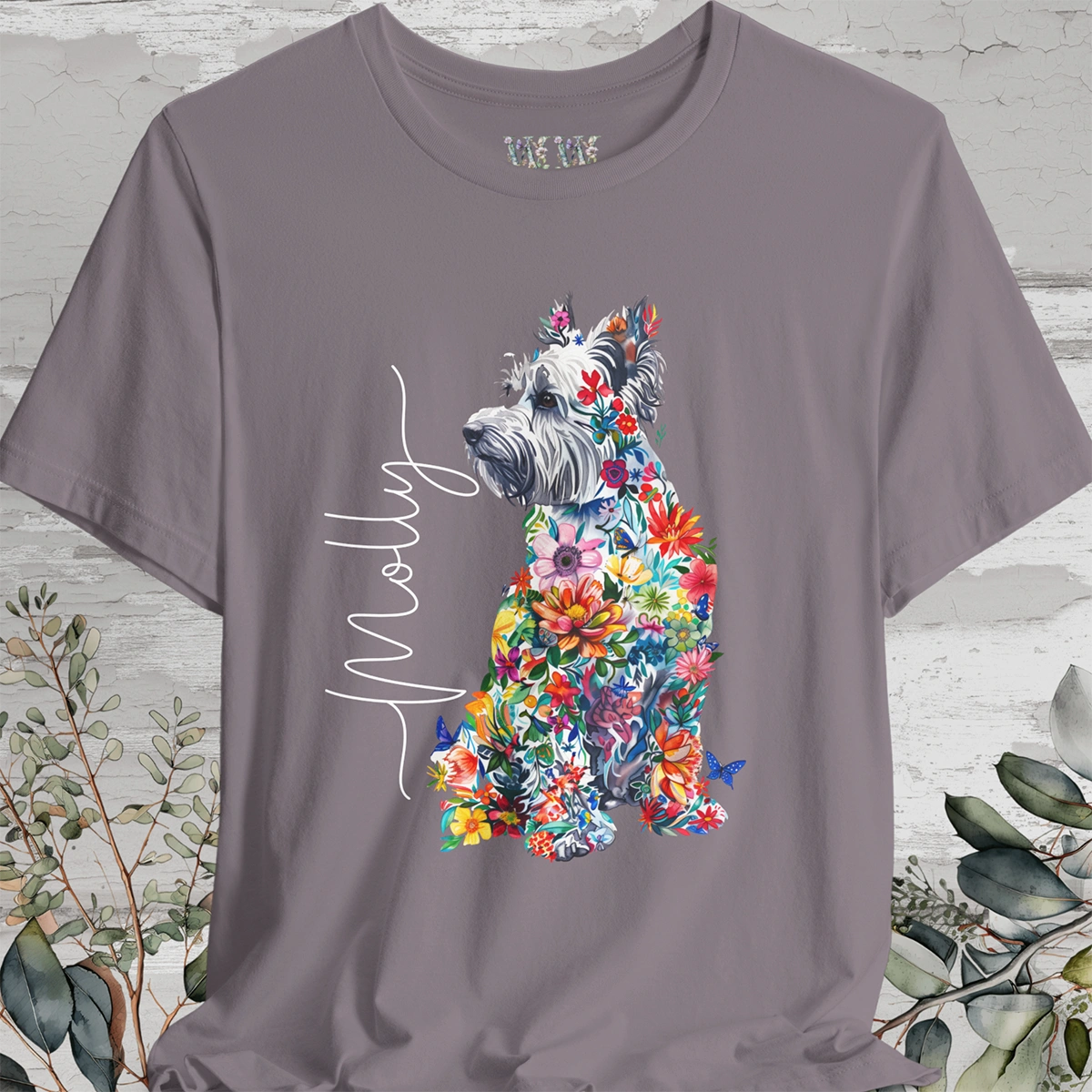 West Highland Terrier Floral Personalized T shirt