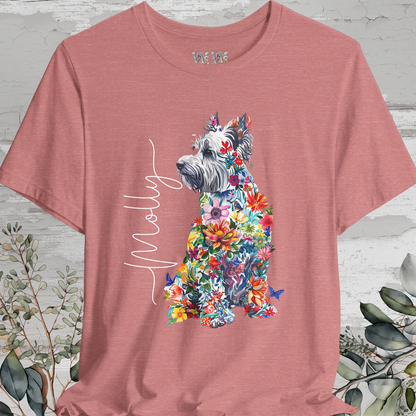 West Highland Terrier Floral Personalized T shirt