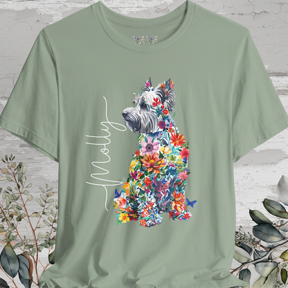 West Highland Terrier Floral Personalized T shirt