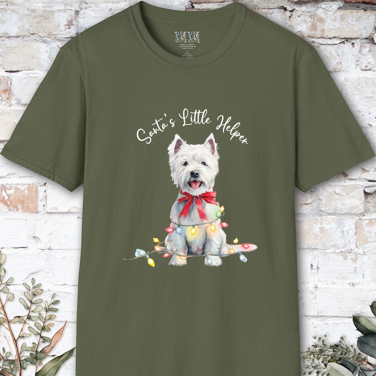 West Highland Terrier Santa's little helper. unisex T shirt