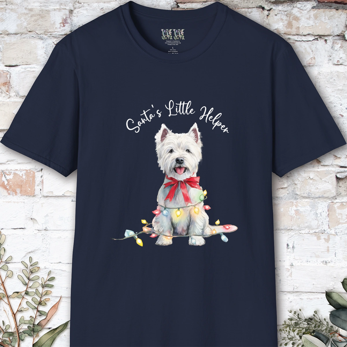 West Highland Terrier Santa's little helper. unisex T shirt