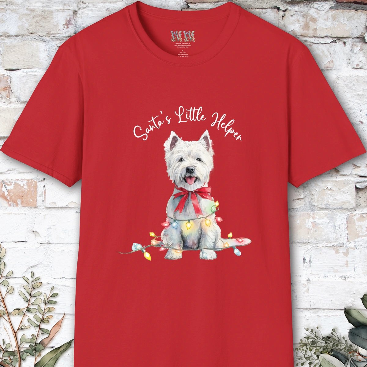 West Highland Terrier Santa's little helper. unisex T shirt