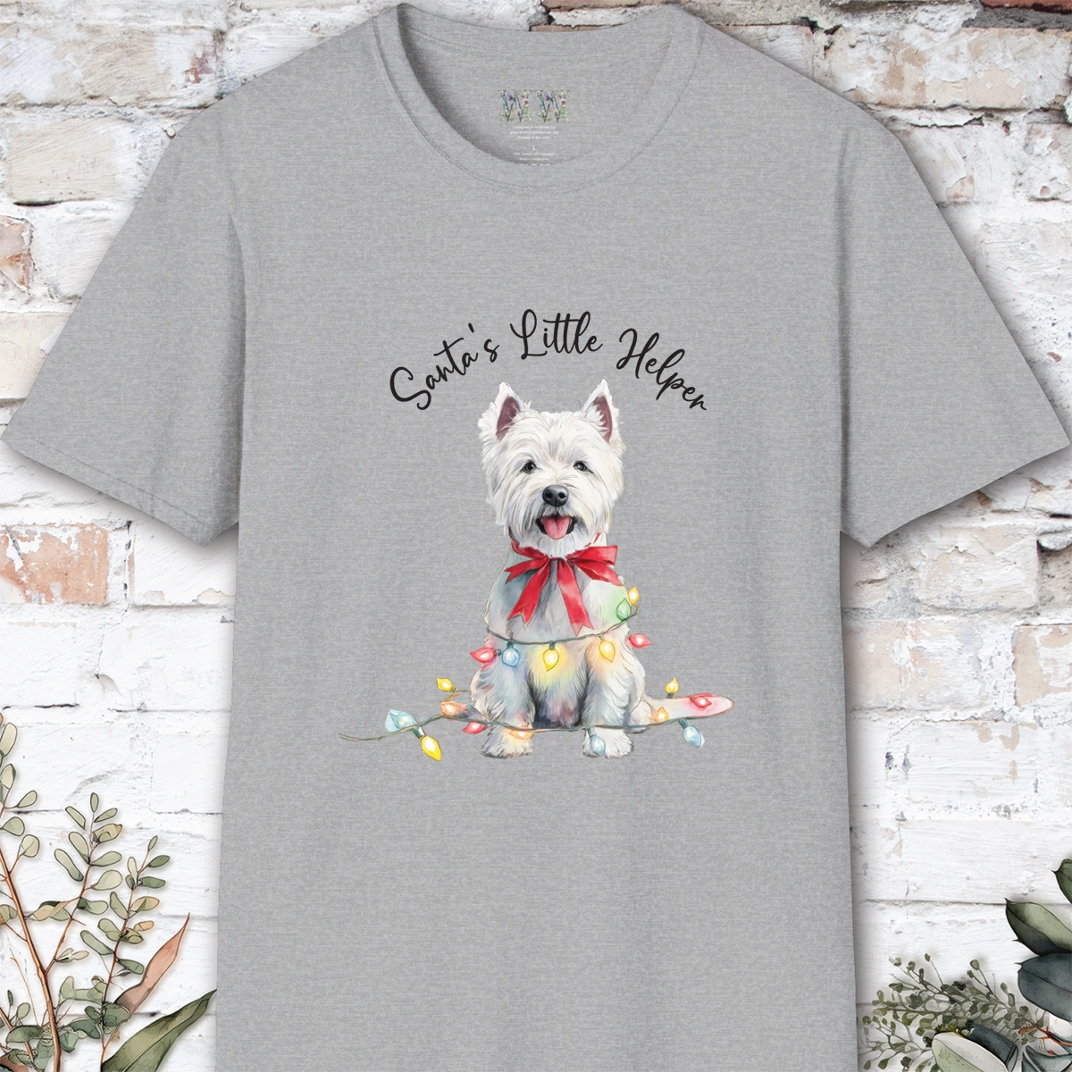 West Highland Terrier Santa's little helper. unisex T shirt