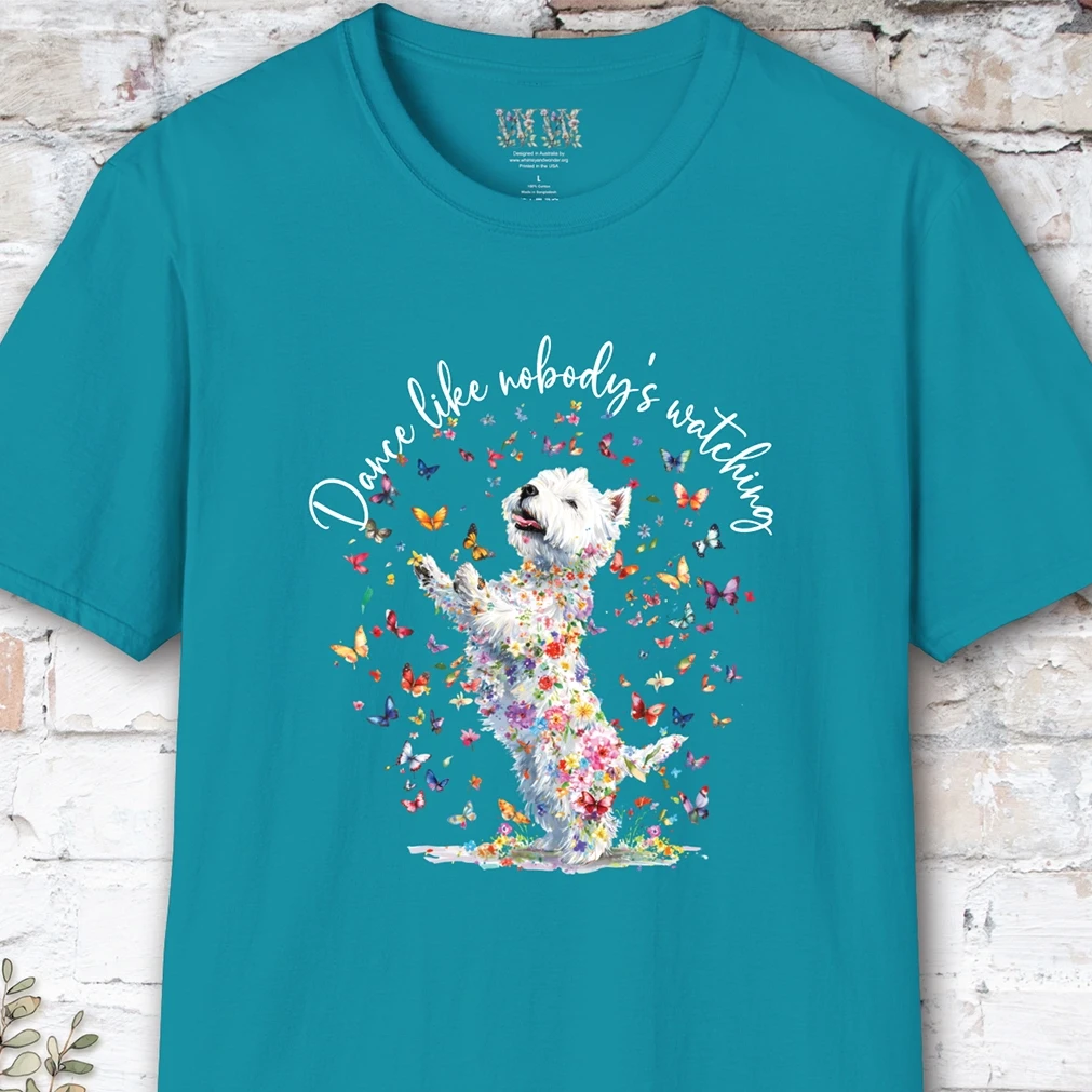 West Highland Terrier #2 "Dance like nobody's watching" unisex T shirt