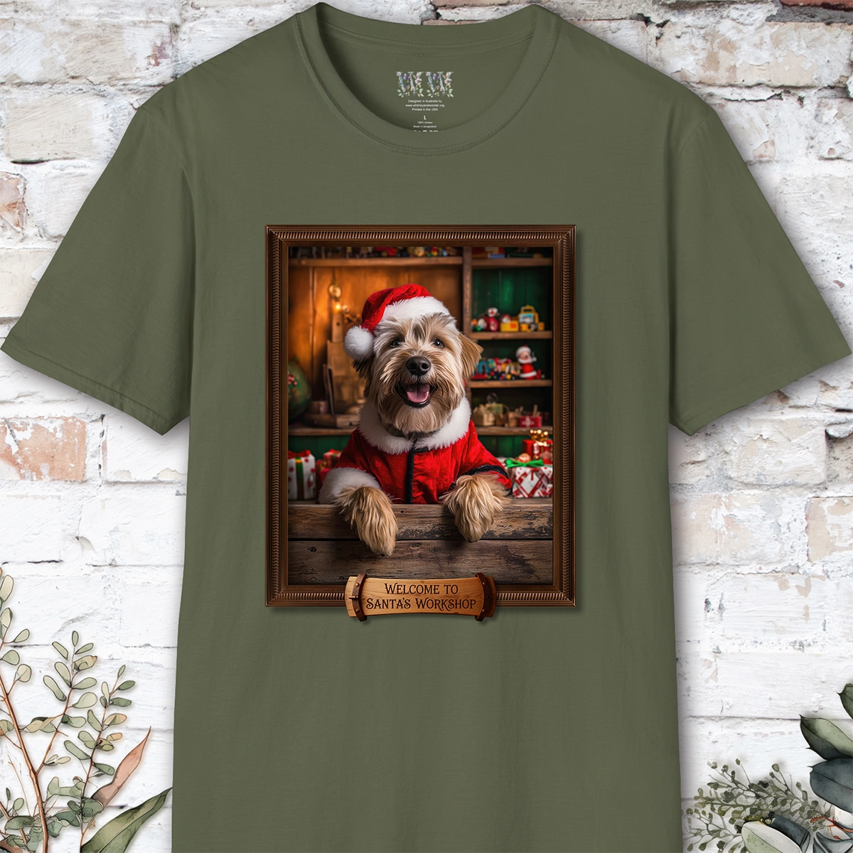 Wheaten Terrier Santa's Workshop Unisex T shirt