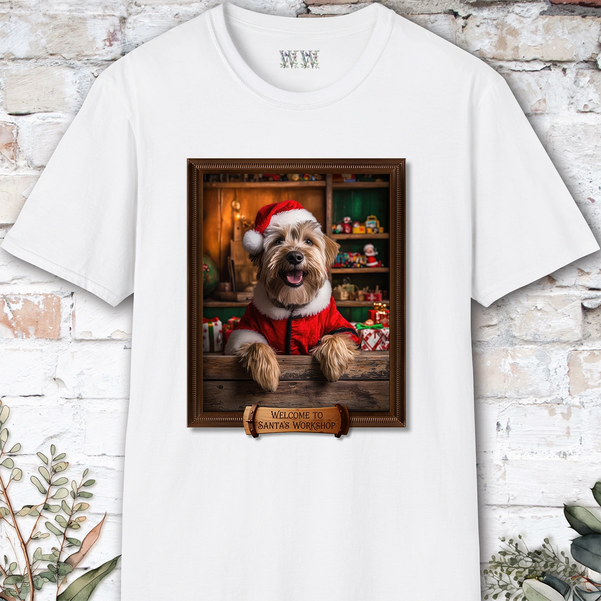 Wheaten Terrier Santa's Workshop Unisex T shirt