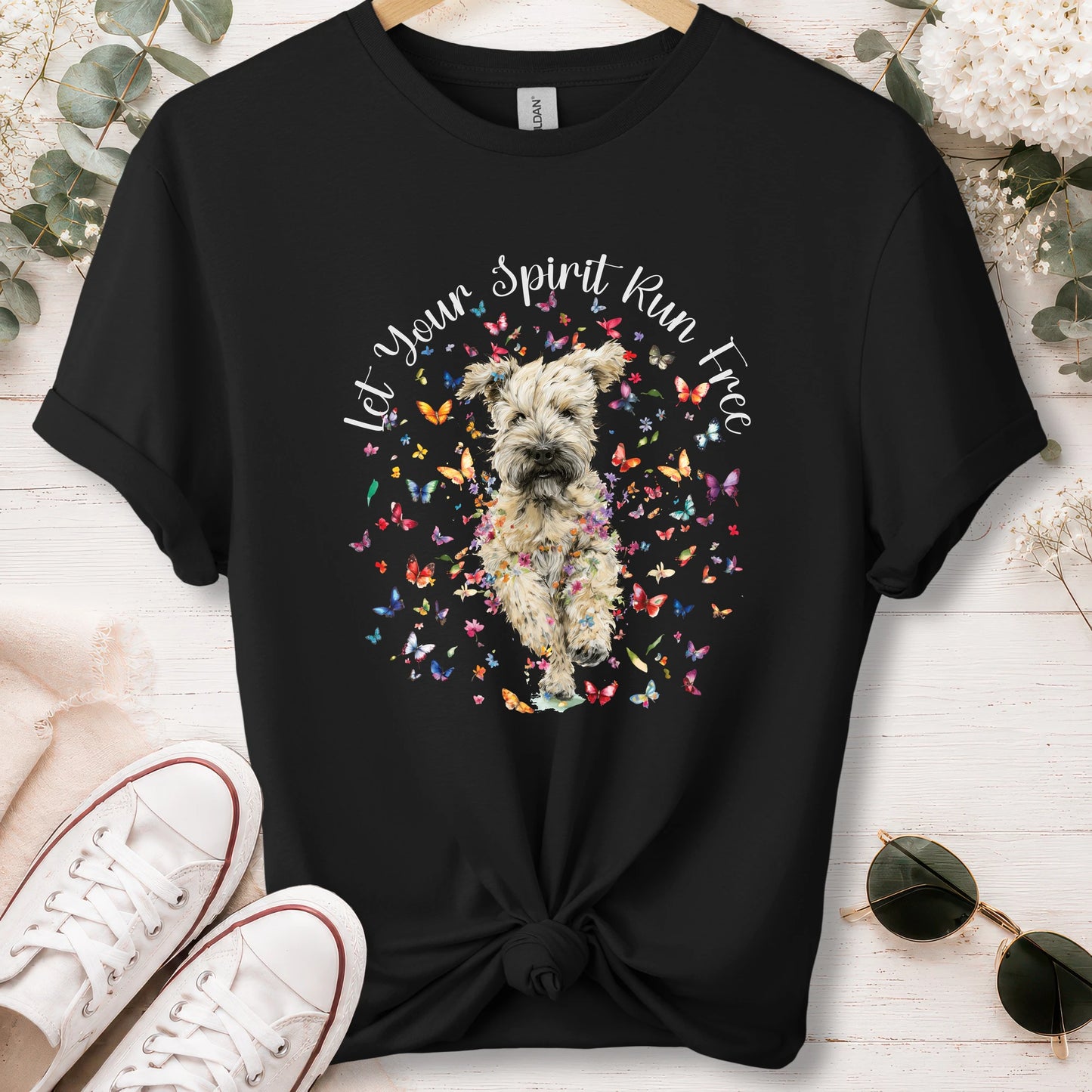 Wheaten Terrier, Let your spirit run free, unisex T shirt