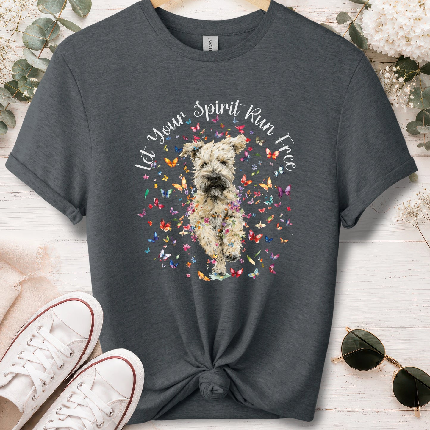 Wheaten Terrier, Let your spirit run free, unisex T shirt