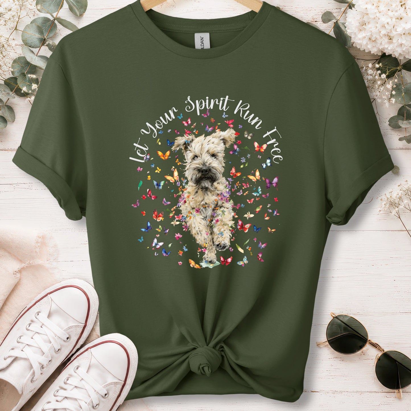 Wheaten Terrier, Let your spirit run free, unisex T shirt