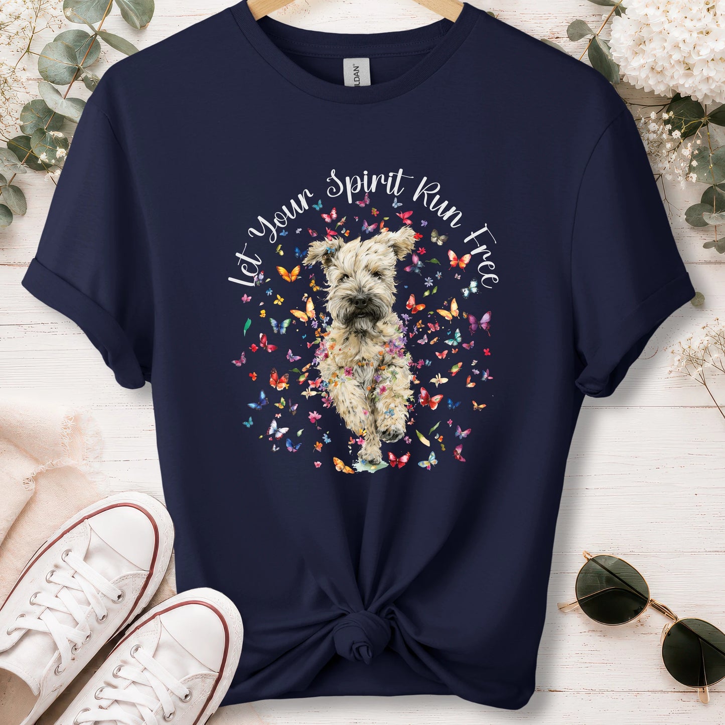 Wheaten Terrier, Let your spirit run free, unisex T shirt