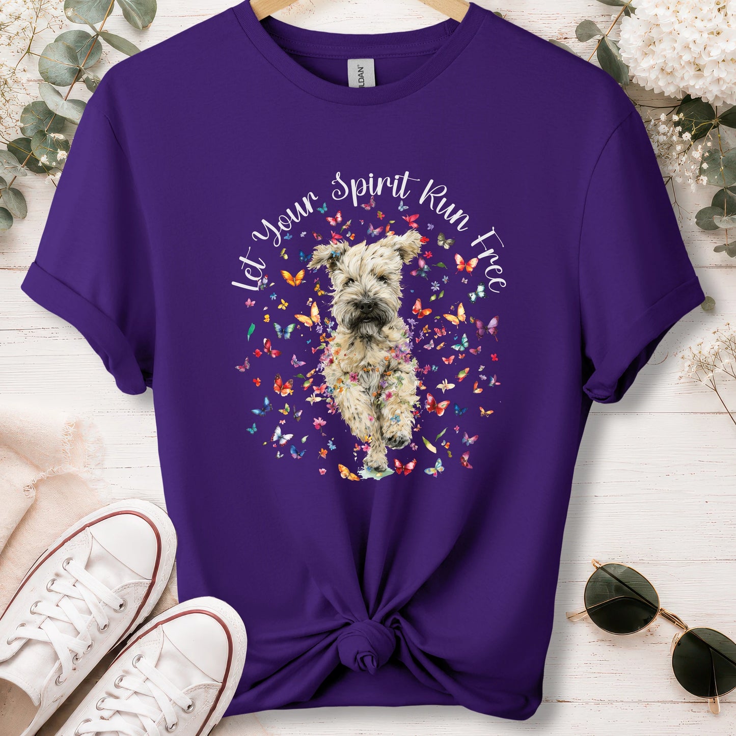 Wheaten Terrier, Let your spirit run free, unisex T shirt