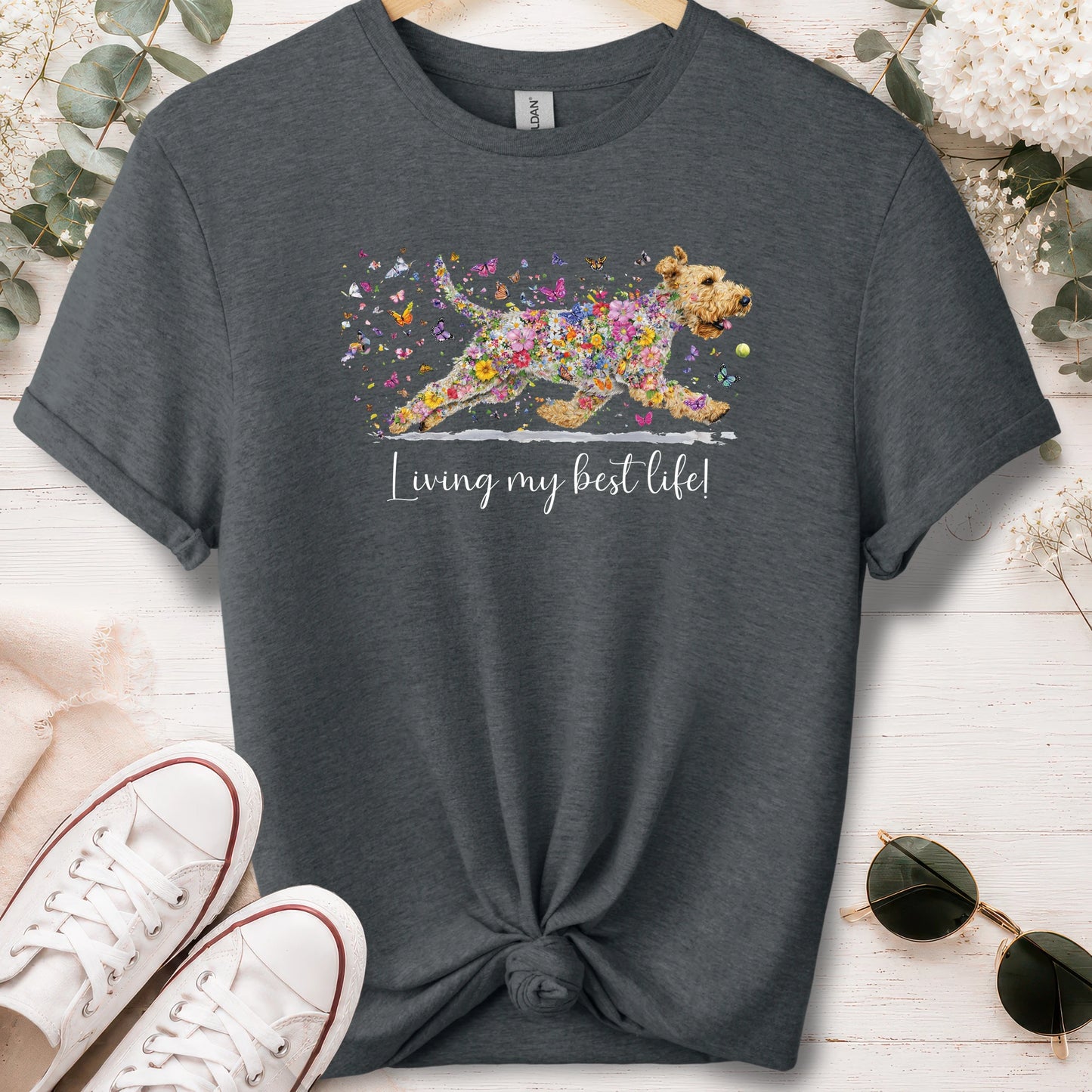Wheaten Terrier, Living my best life, unisex T shirt