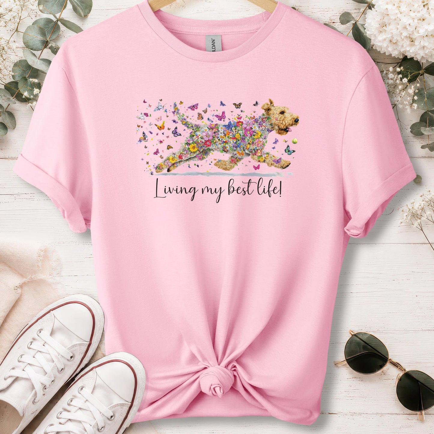 Wheaten Terrier, Living my best life, unisex T shirt