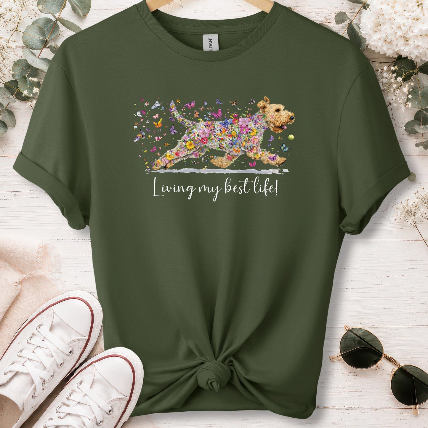 Wheaten Terrier, Living my best life, unisex T shirt