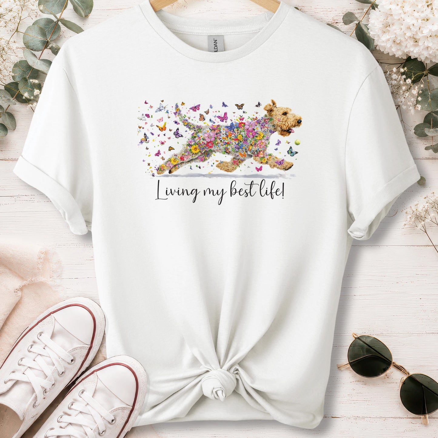 Wheaten Terrier, Living my best life, unisex T shirt