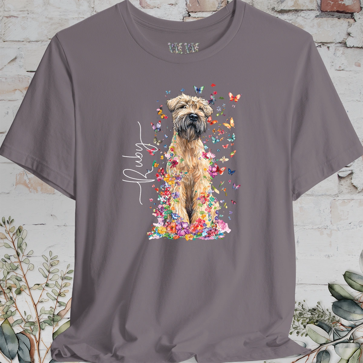 Wheaten Terrier Floral Personalized T shirt