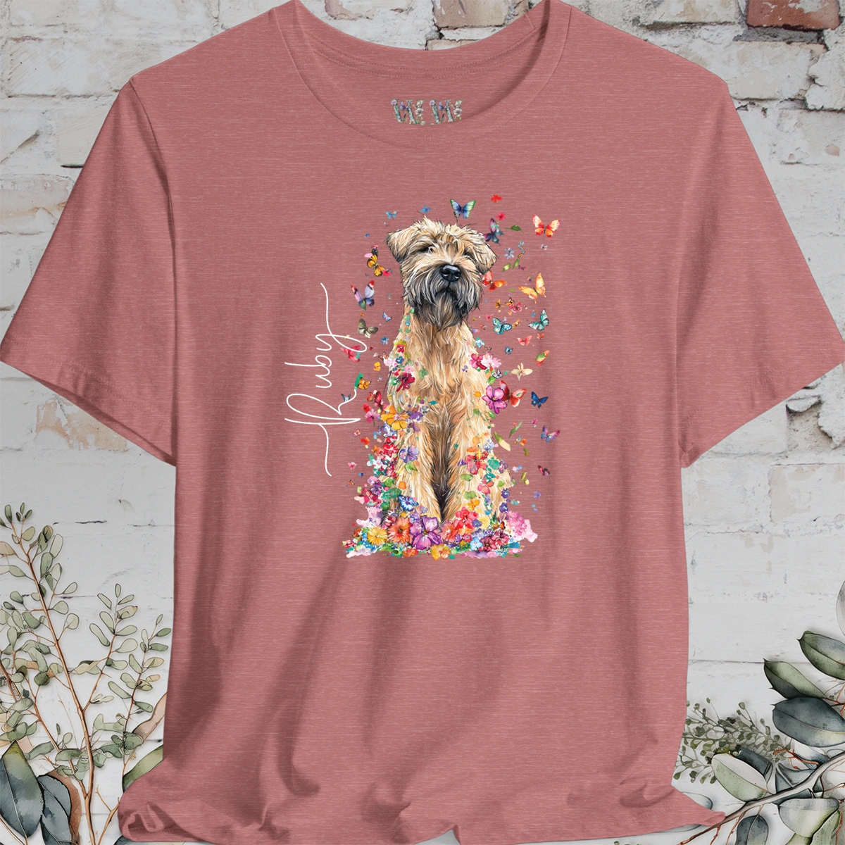 Wheaten Terrier Floral Personalized T shirt