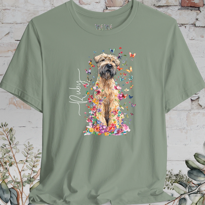 Wheaten Terrier Floral Personalized T shirt
