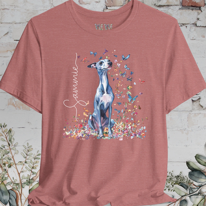 Whippet #3 Floral Personalized T shirt