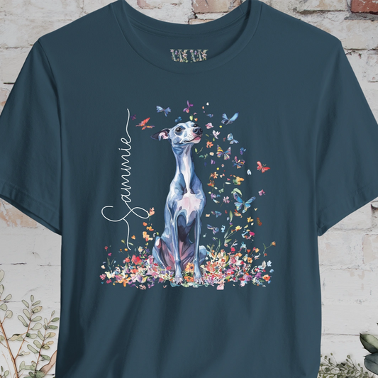 Whippet #3 Floral Personalized T shirt